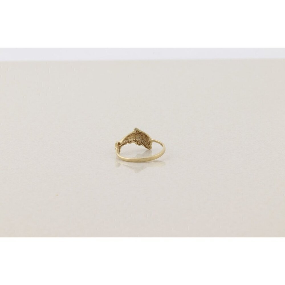 10k Yellow Gold Dolphin Ring Size 8 1/4 - Picture 6 of 7